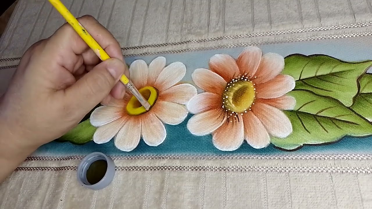 pintura em tecido flores