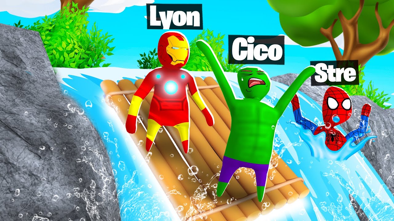SUPEREROI DI PLASTILINA CONTRO CASCATA SU HUMAN FALL FLAT!!