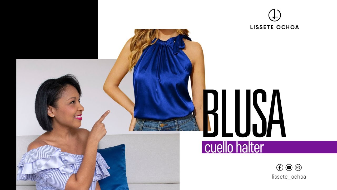 Patronaje de BLUSA con CUELLO HALTER 👉 #LisseteOchoa #L8A #AltaCostura #Patronaje #Halter #HalterTop