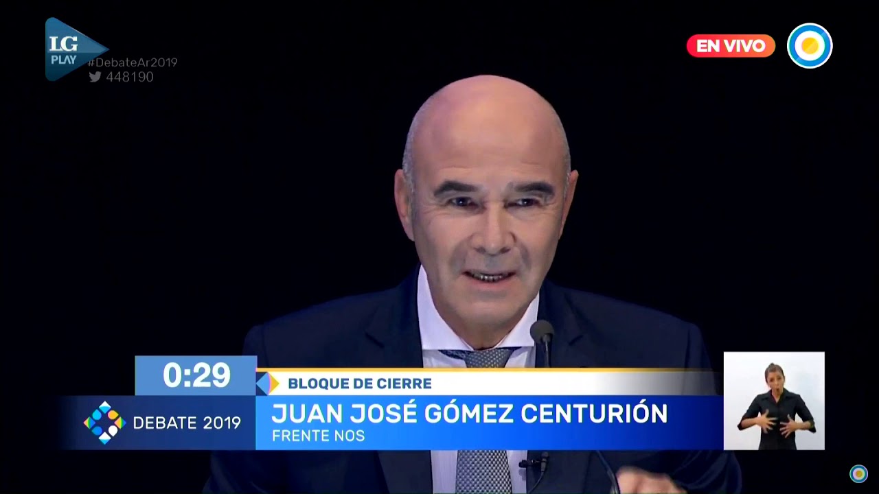 Debate Presidencial 2019: minuto libre de Juan Jos&eacute; G&oacute;mez Centuri&oacute;n