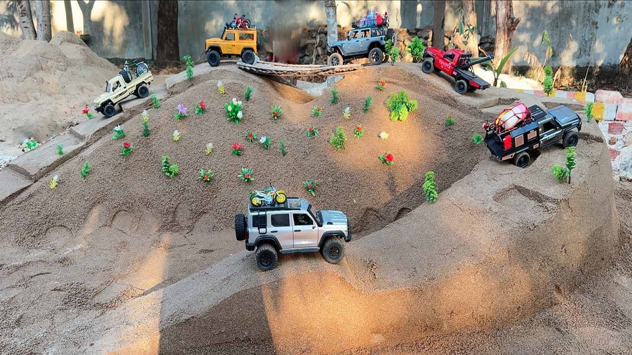 Extreme RC 4x4 Off Road Challenge on Giant Sand Hill & Crossing Mini Bridges 🚙💥