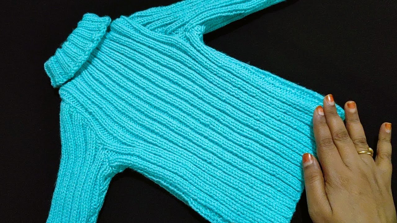 Knitting Tutorial for 1–2 Year Old Baby | Simple & Beautiful Knitting Rib Pattern | sweater ki bunai