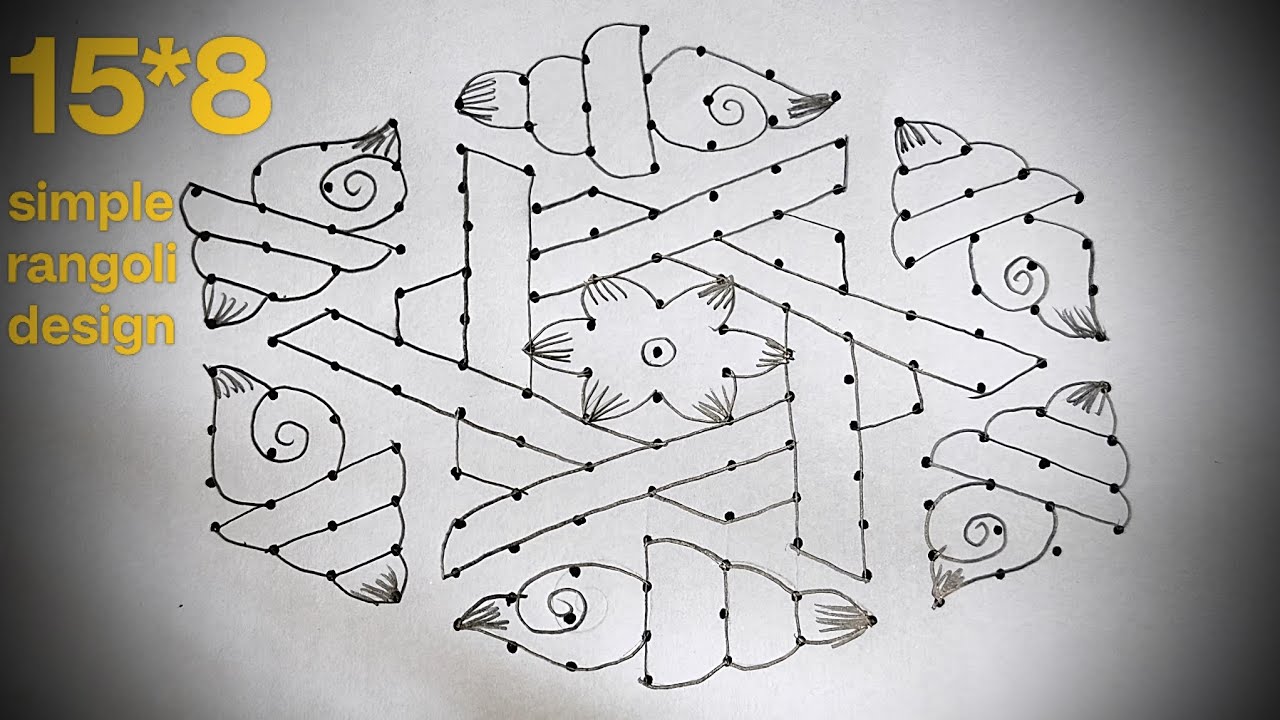 15*8 pulli kolam🌺Big kolam with dots🌺simple rangoli design🌺@jagasrangoli#subscribe#trending#rangoli 
