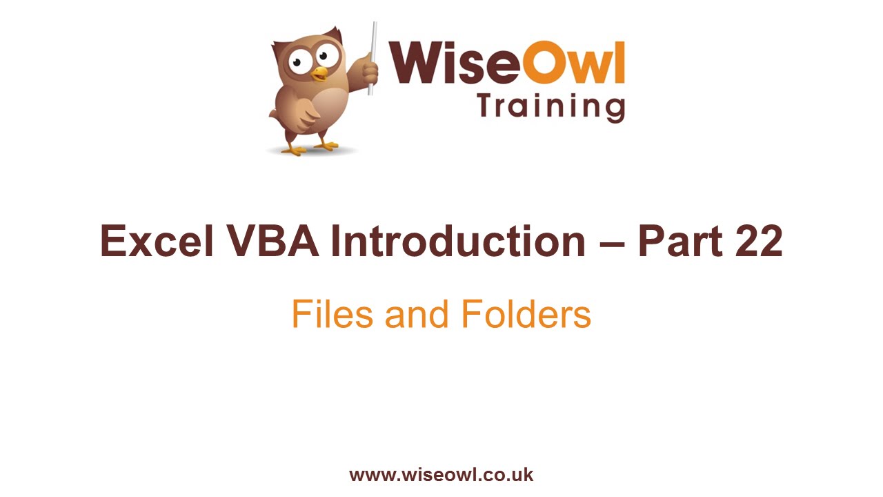Excel VBA Introduction Part 22 - Files and Folders (FileSystemObjects)