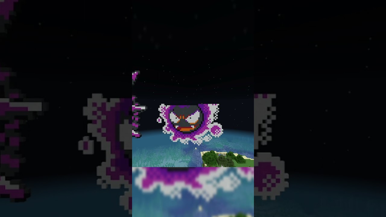 Pixel Art Gastly - Minecraft #shorts