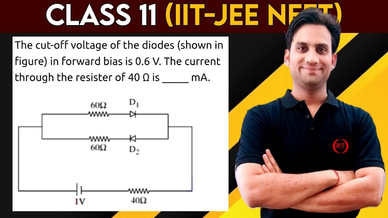 The cut-off voltage of the diodes (shown in figure) in forward bias is 0.6 V. The current through