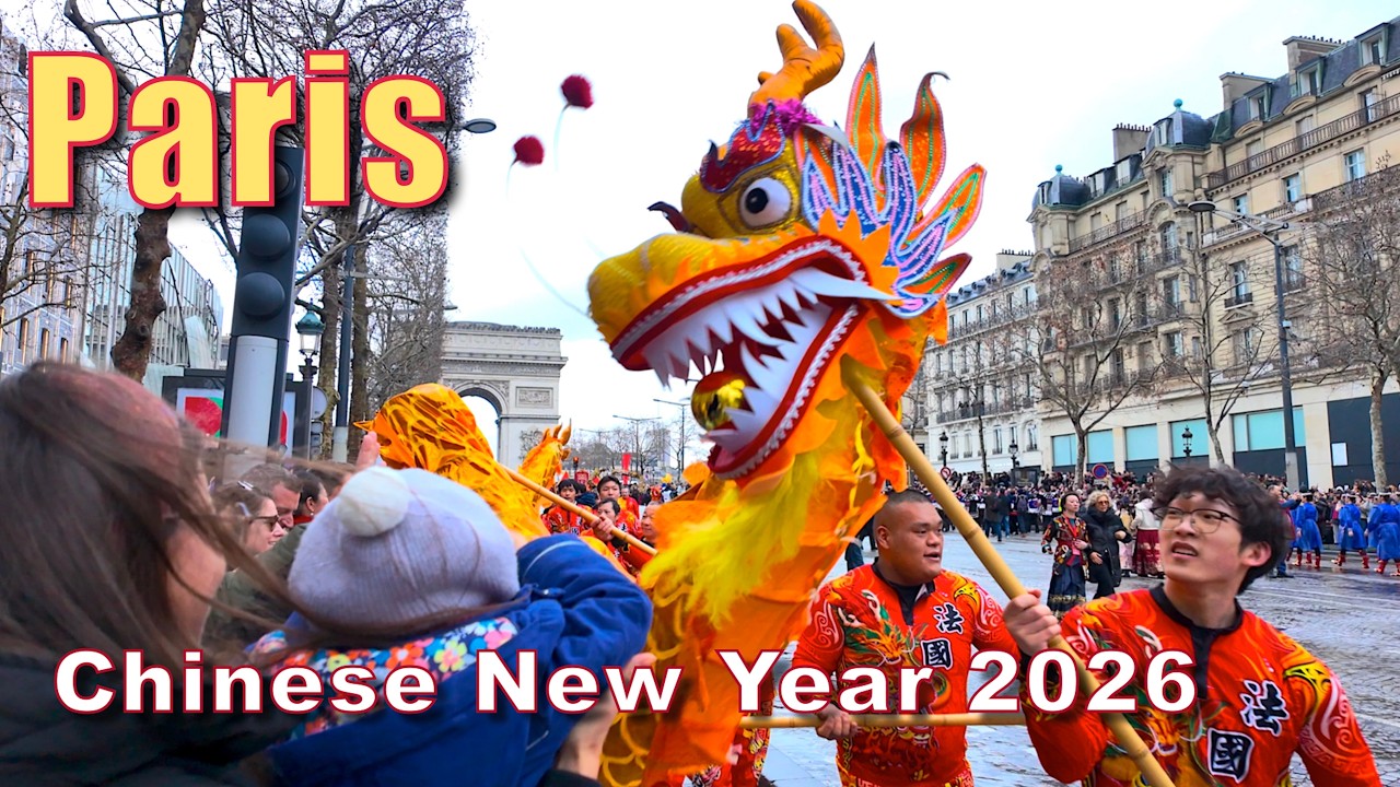 🏮 4K_ Chinese New Year Parade Paris 2026 | Champs-Élysées Year of the Horse