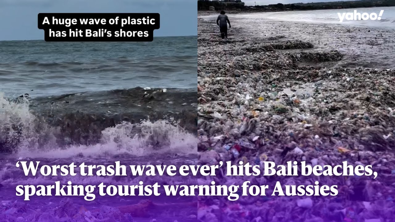 &lsquo;Worst trash wave ever&rsquo; hits Bali beach, sparking tourist warning for Aussies | Yahoo Australia