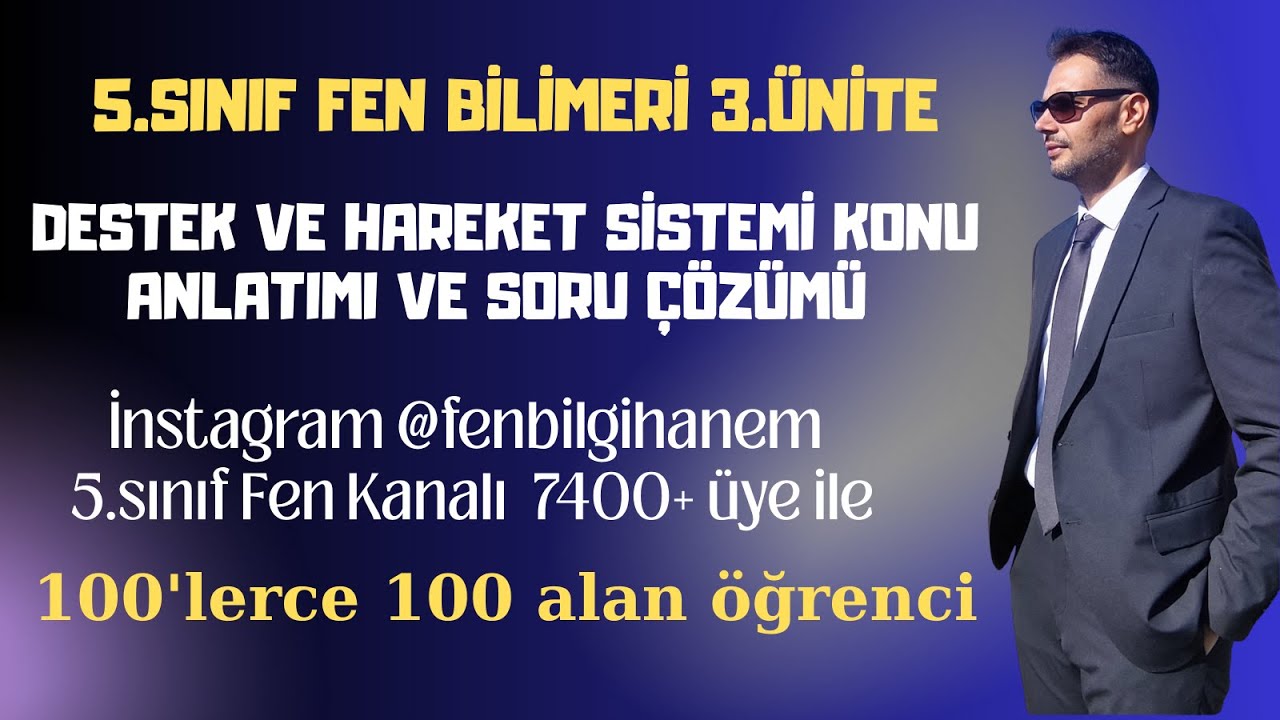 5.Sınıf 3.Ünite Destek ve Hareket Sistemi Konu Anlatımı