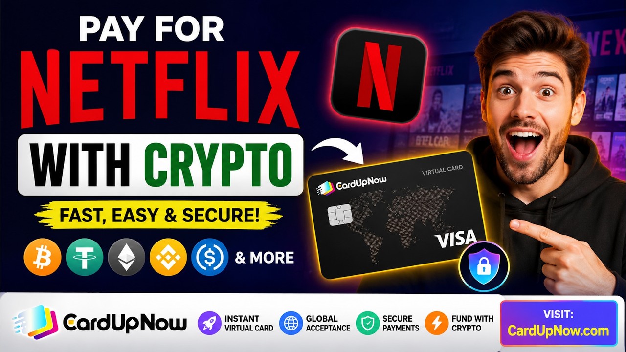 How to Pay for Netflix with Crypto (Bitcoin, USDT & Ethereum) Using a Virtual Card