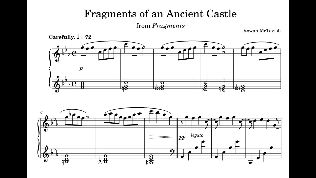 Fragments of an Ancient Castle - Simple, Relaxing Piano Music by Rowan McTavish (with Sheet Music)