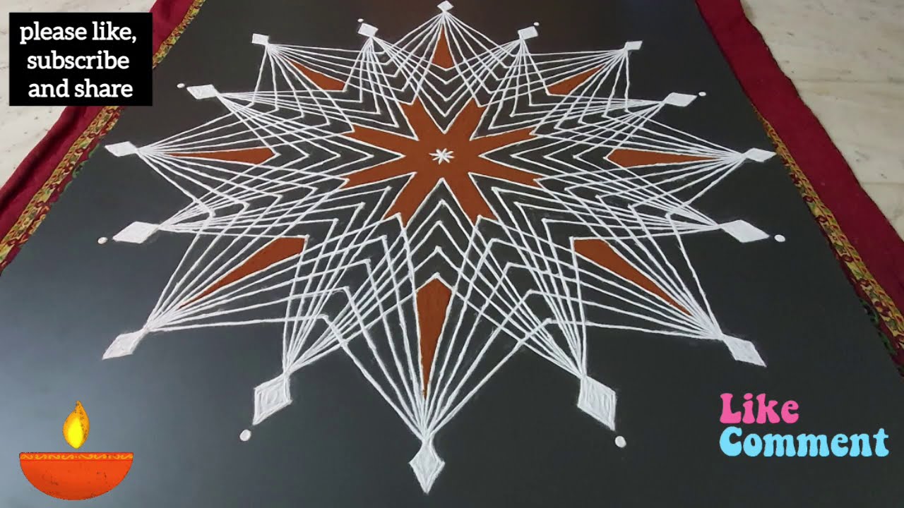 Star Padi Kolam|Padi Kolam|Festival Kolam|Rangoli Design|Friday Kolam|Freehand Rangoli|Creative