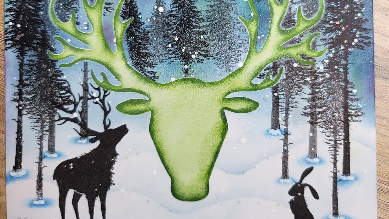 amazing results...sticker stencils winter scene. #3