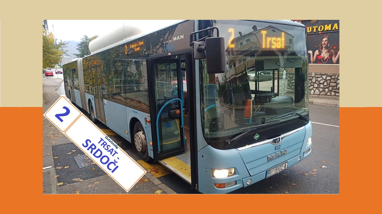🚌 Autotrolej Rijeka city bus drive: Line 2 Srdoči - Trsat - Srdoči, Croatia (Full ride) #busride