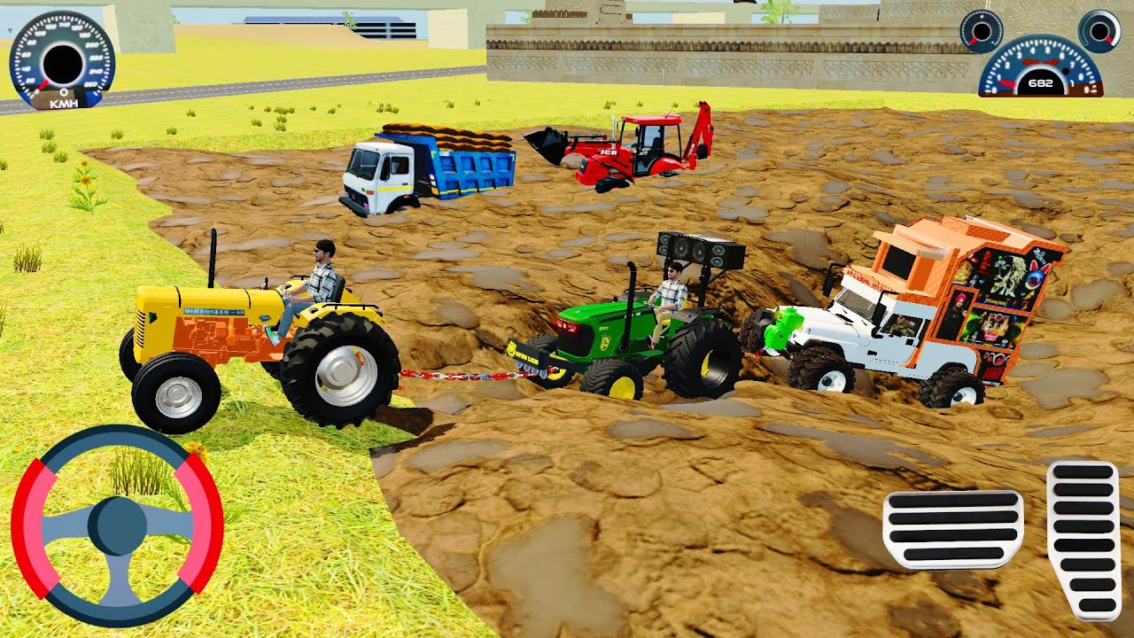 Dj pickup stuck in mud - Gadi Wala Game 😱🔥 #trending #viral #explore #games 