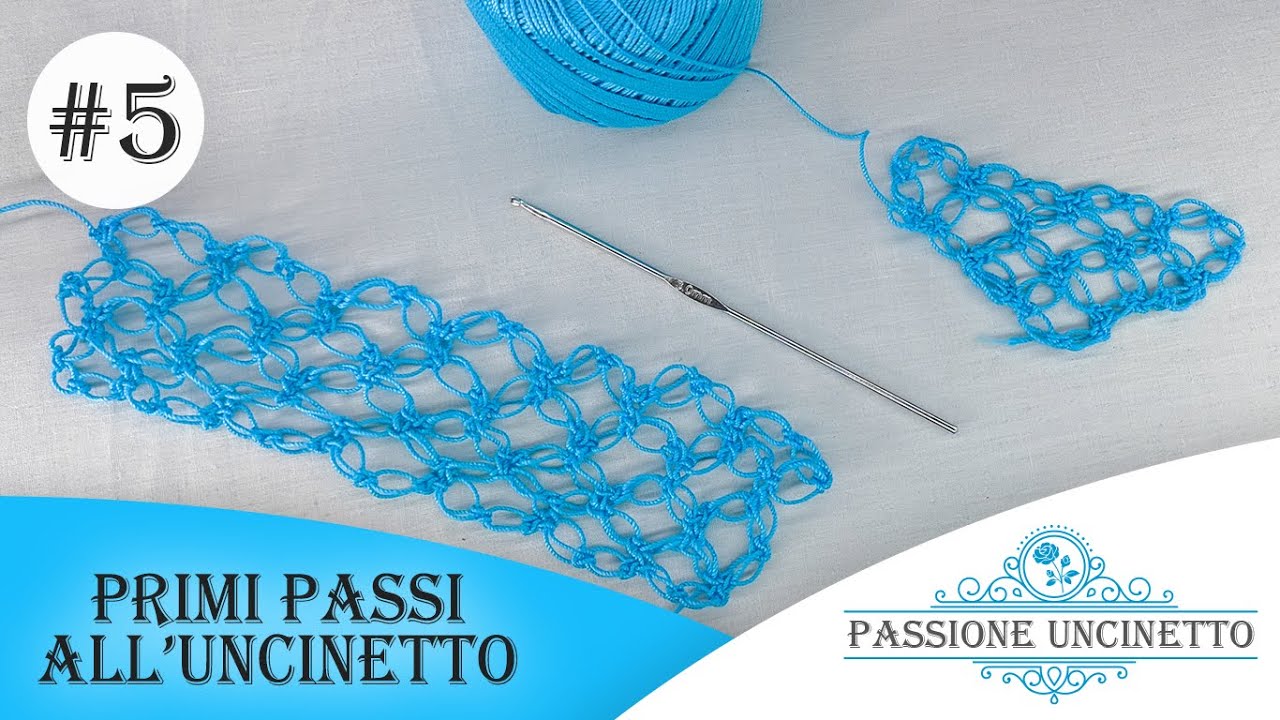 Primi Passi All'uncinetto: Punto strega, lavorazione rettangolare e triangolare #5