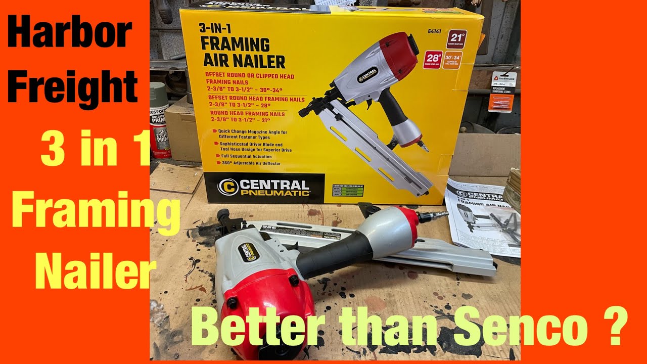 Универсальный пневматический гвоздезабиватель Harbor Freight Central Machinery 3 в 1.