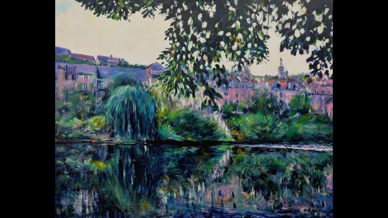Argenton sur Creuse - Golden reflections - Acrylics