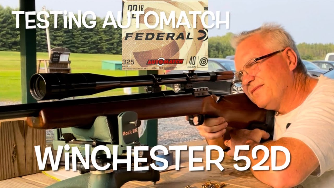 Winchester 52D & Redfield 3200 24x testing sorted Federal Automatch at 50 yards.