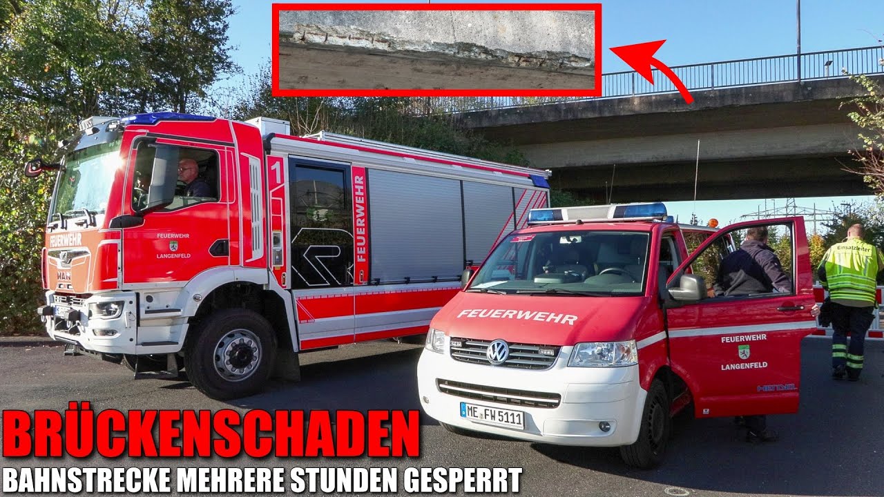 [BETONTEILE VON BRÜCKE ABGEPLATZT!] - Bahnstrecke mehrere Stunden gesperrt - Langenfeld - 04.11.2024