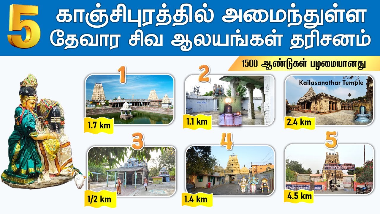 🕉️ காஞ்சிபுரத்தில் அமைந்துள்ள தேவாரத்தலங்கள் தரிசனம், Kanchipurm Thevara  Shiva Temple Darshan