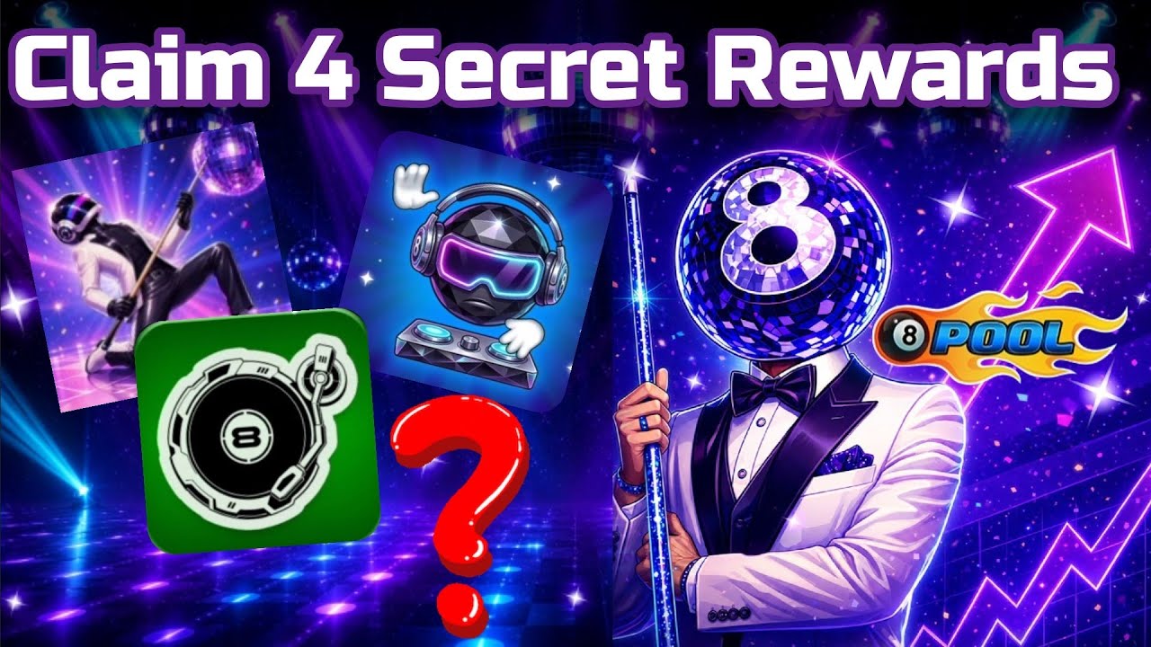 Claim 4 Secret Rewards in 15 Year Quest of 8 Ball Pool