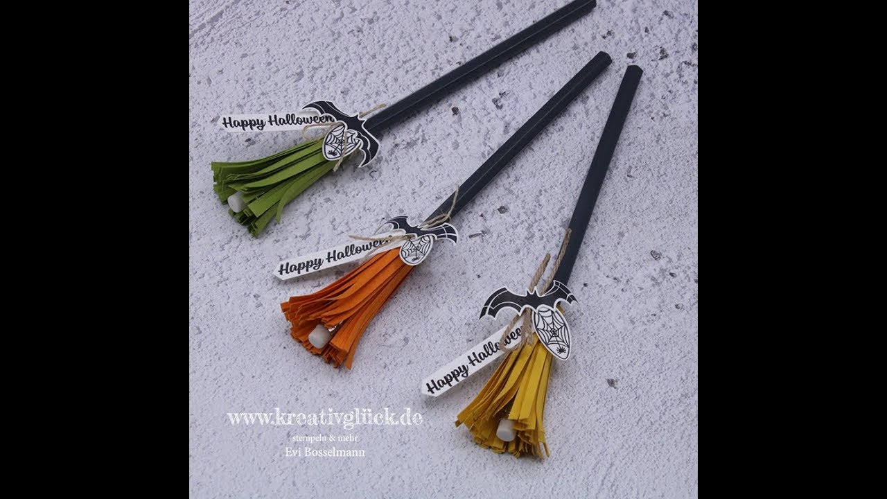 Tutorial, Hexenbesen zu Halloween, Bastelei für Kinder, Stampin`Up!