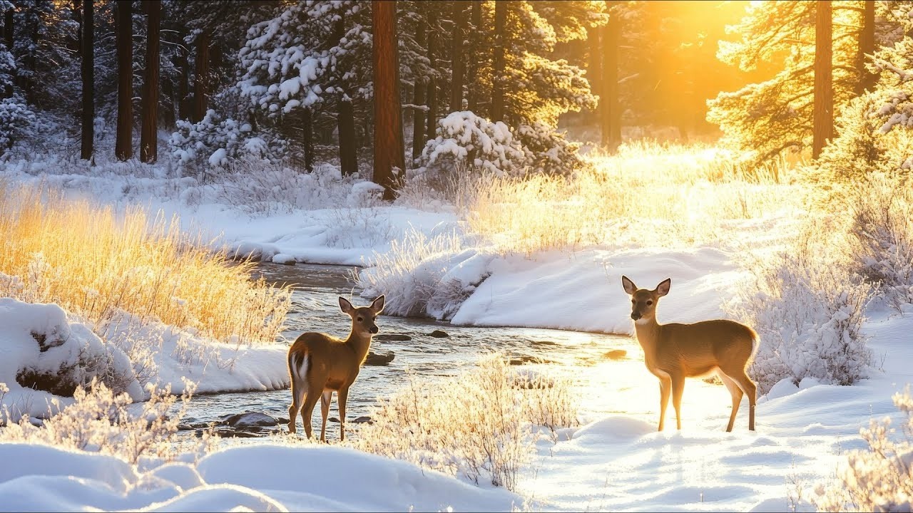 Montana's winter wilderness, Beautiful Relaxing Music, Soothing Instrumental Music, by Tim Janis