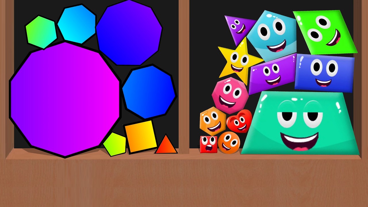 SHAPES MERGE \vs MERGE SHAPES - Shapes Dropping Game. Jelly 2048 Balls, Satisfying Mobile Suika Game