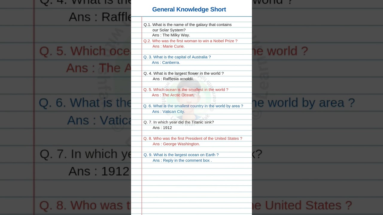 Interesting GK Questions and Answers in English | GK Questions in English short 