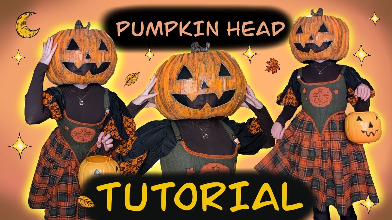 🎃 Making My Pumpkin Head | DIY Paper Mache Halloween Costume 🎃