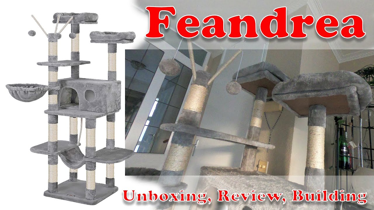 FEANDREA PCT087W01 CAT TREE unboxing review and building