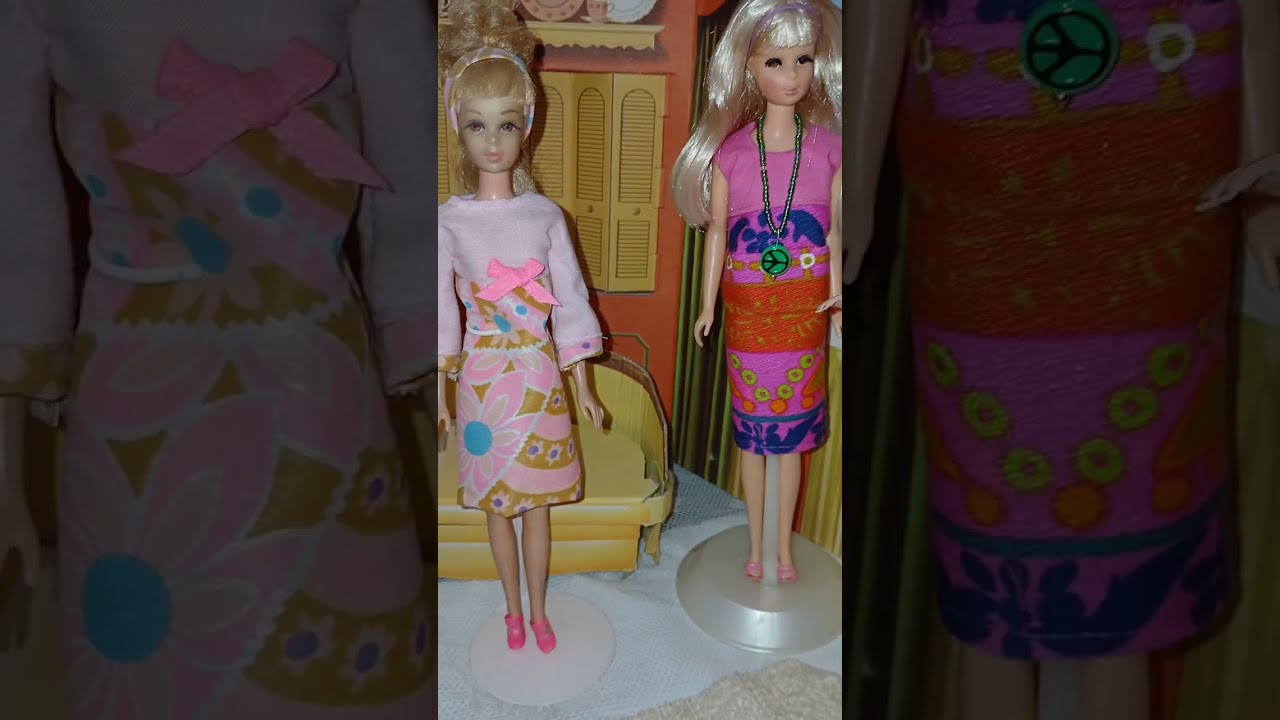 Barbie Francie MOD Day glow retro fabrics fashion.