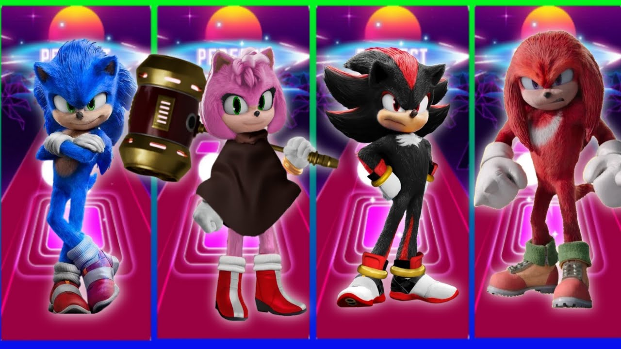 Sonic 🔴 Amu Rose 🔴 Shadow 🔴 Knuckles - Tiles hop