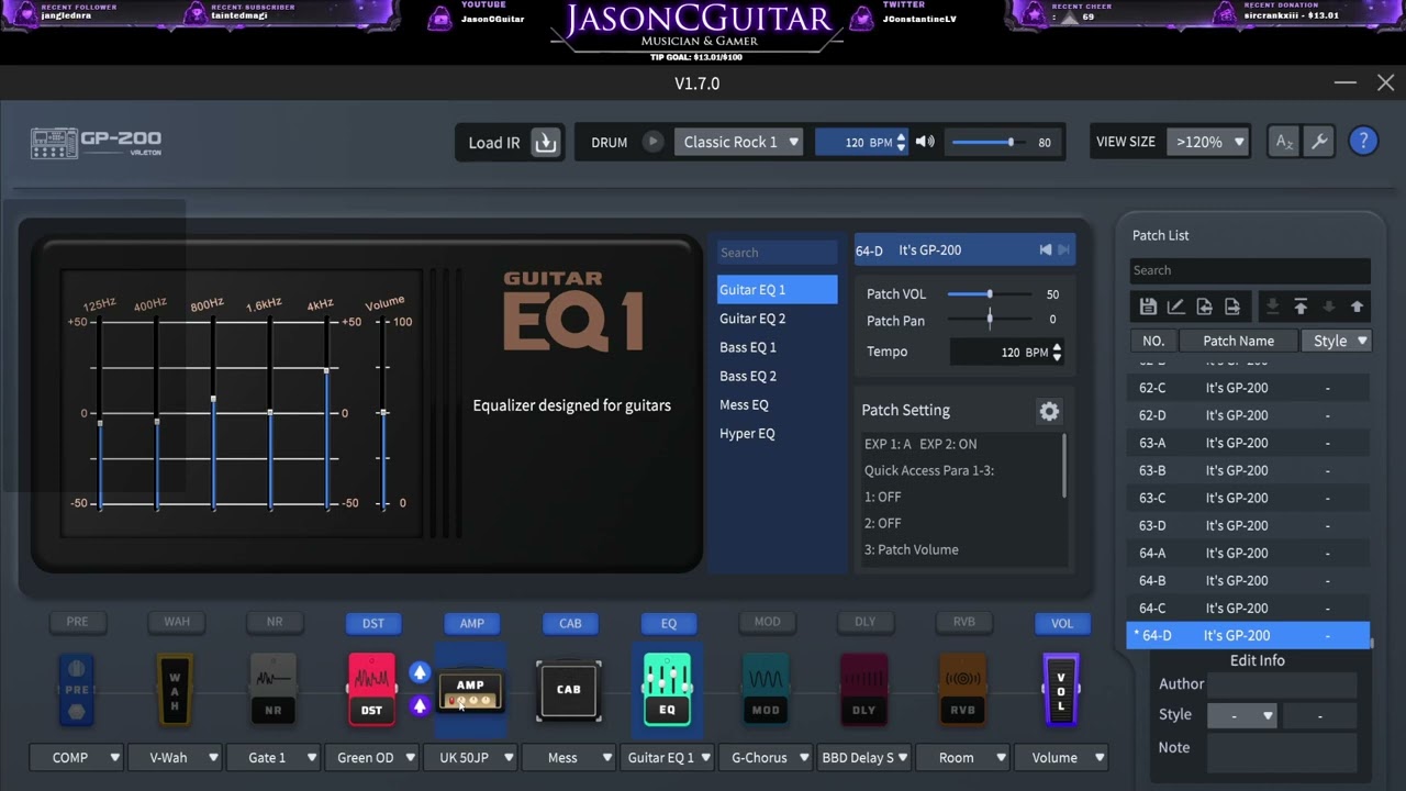 Quick Rock / Hard Rock Preset - Valeton GP-200