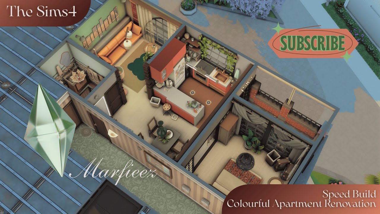 Ремонт у Різнобарвній Квартирі - Швидкобуд | Colourful Apartment Renovation - The Sims 4 Speedbuild