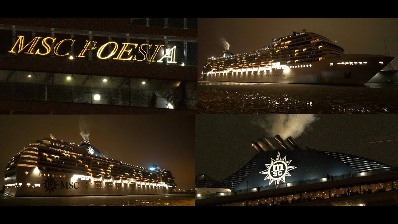 4K MSC Poesia | wunderschöne vorbeifahrt am Fischmarkt im Hamburger Hafen 25.01.2026