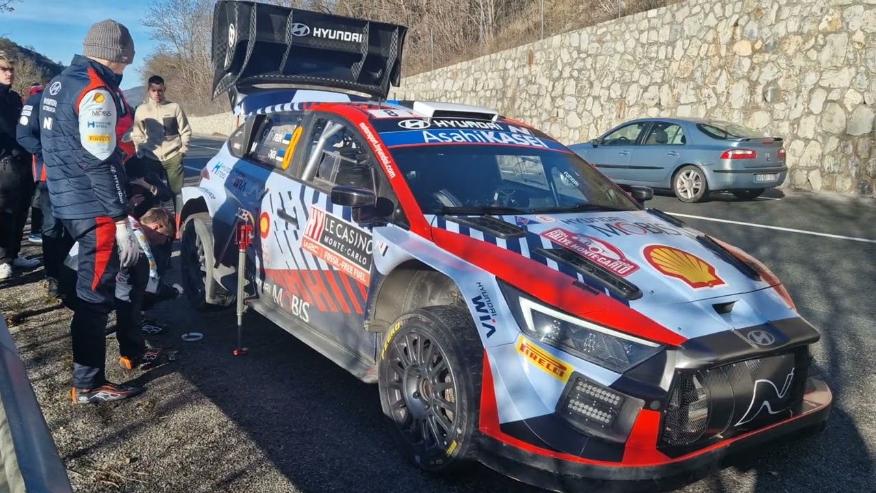 WRC Rallye Monte-Carlo 2024 Ot Tanak makes suspension adjustments before Power Stage