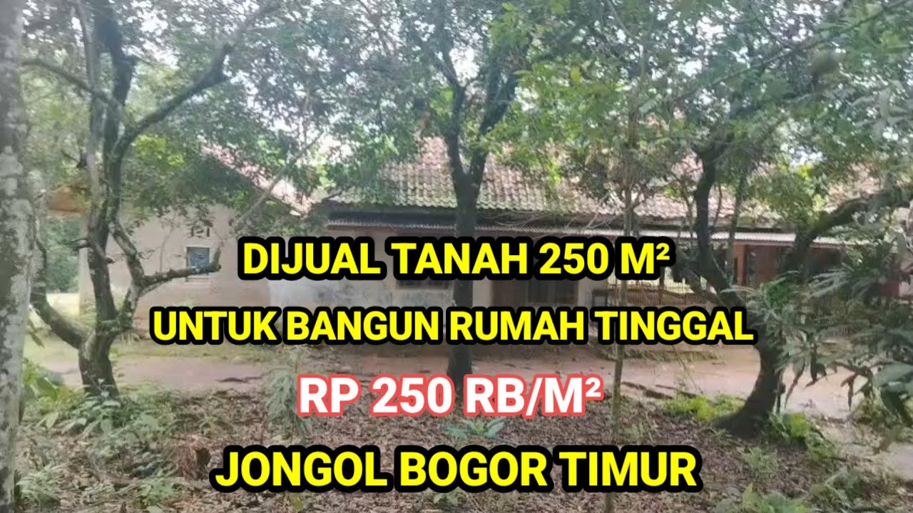 DIJUAL TANAH 250 M² UNTUK BANGUN RUMAH TINGGAL RP 250 RB/M² JONGGOL BOGOR TIMUR