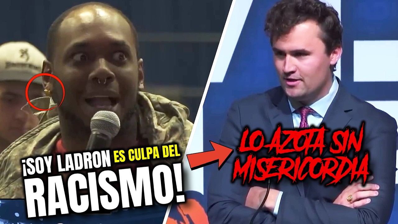 🔥AZ*OTA A NEGRO con ARETITOS que ACUSA DE TODO A LOS BLANCOS🔥Charlie Kirk sub espa&ntilde;ol