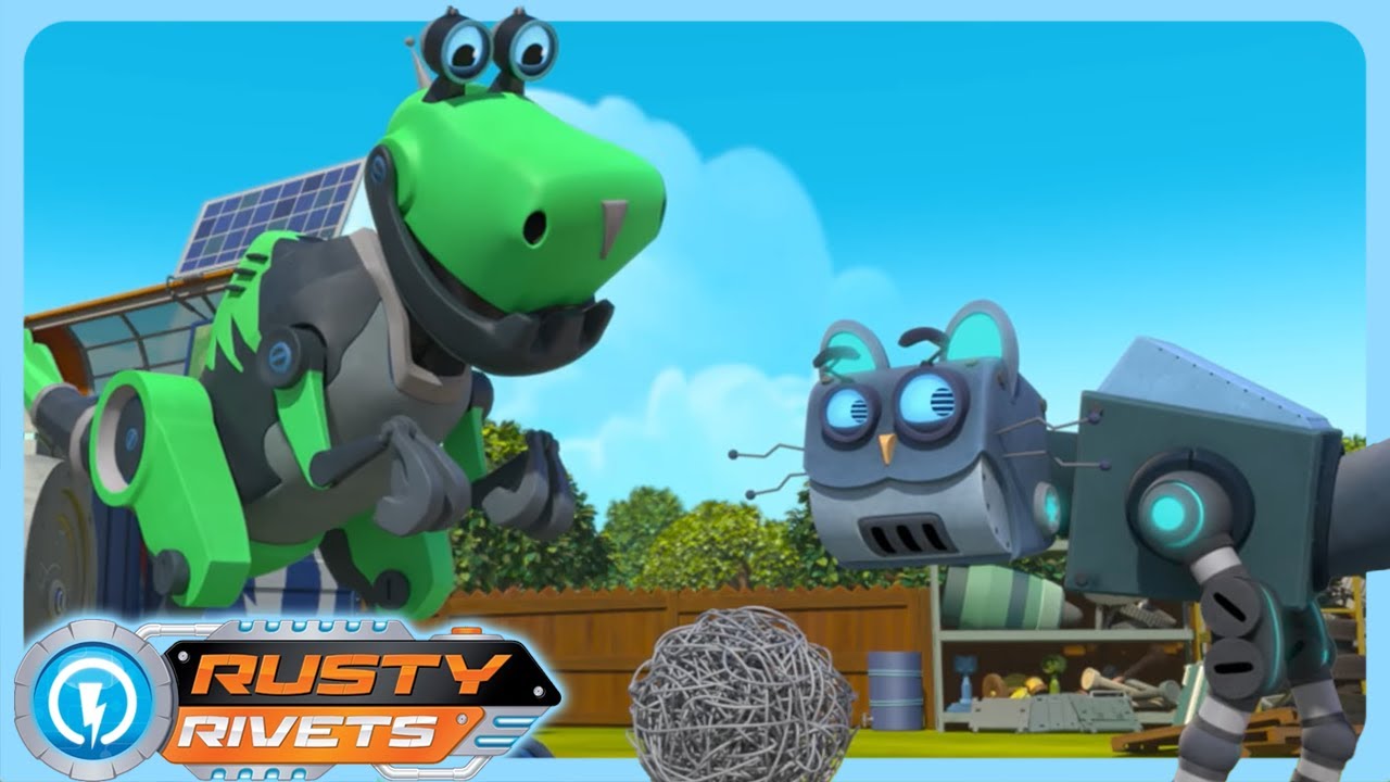 Meet Botasaur's New Best Friend, Kittybot! | Rusty Rivets | Cartoons for Kids