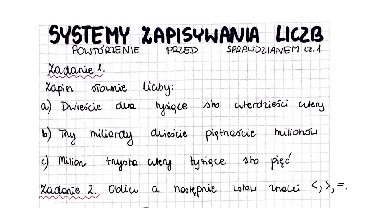 Systemy zapisywania liczb - klasa 4 - GWO - Matematyka z plusem - sprawdzian - pdf w opisie