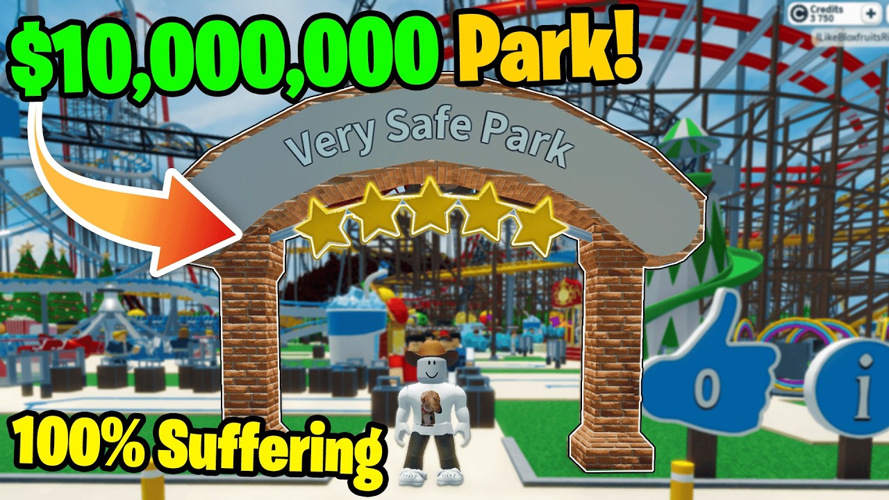 Нуб с 10 000 000 долларов! Строит лучший тематический парк! (Theme Park Tycoon 2)