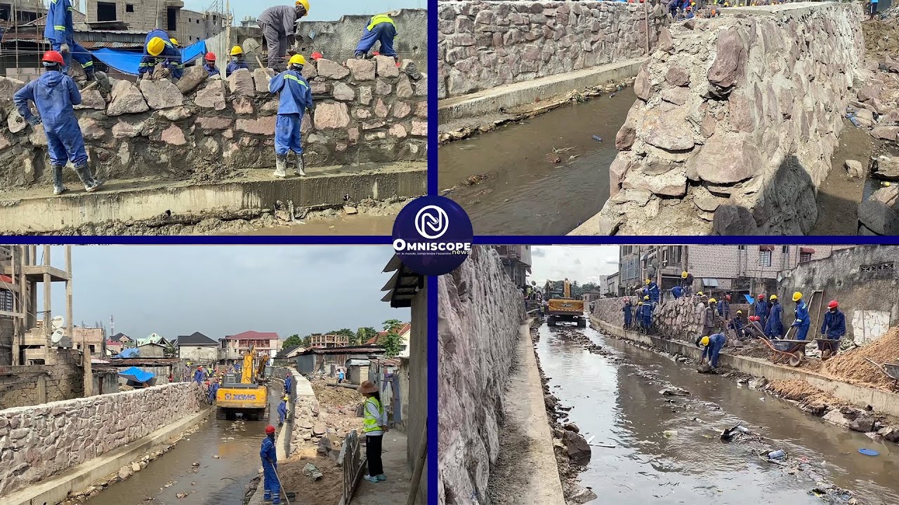 Matete : Un mur de 3 KM pour stopper les inondations à la rivière Ngilima ! Chantier impressionnant