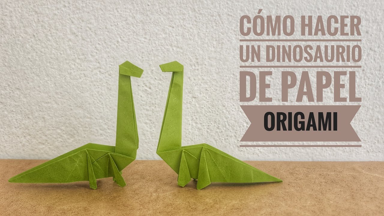 ▶ Cómo hacer 🦕 DINOSAURIOS de Origami FÁCIL ✅ | Cómo hacer un DIPLODOCUS de papel 🦕