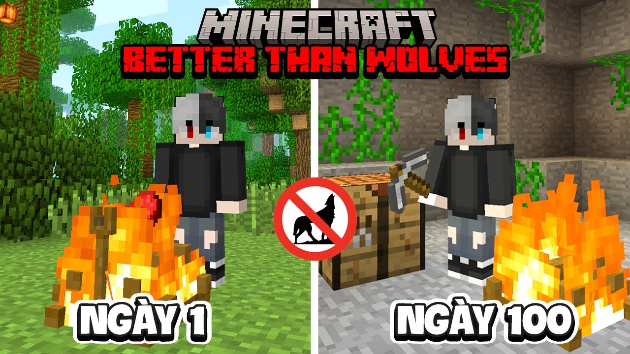 Siro Tóm Tắt Minecraft Sinh Tồn Better Than Wolves Siêu Khó - 100 Ngày Đổi Lại 1 Viên Kim Cương