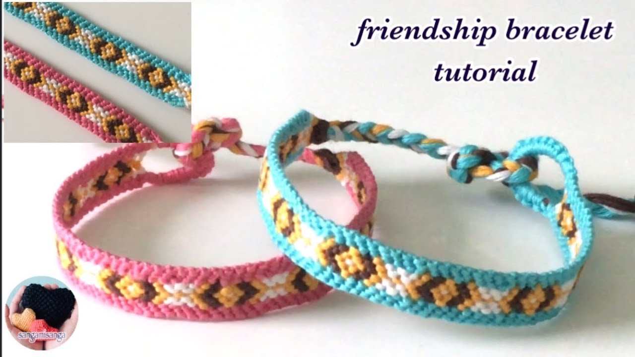 ひし形ミサンガの編み方〜How to make friendship bracelet〜arrow,diamond pattern