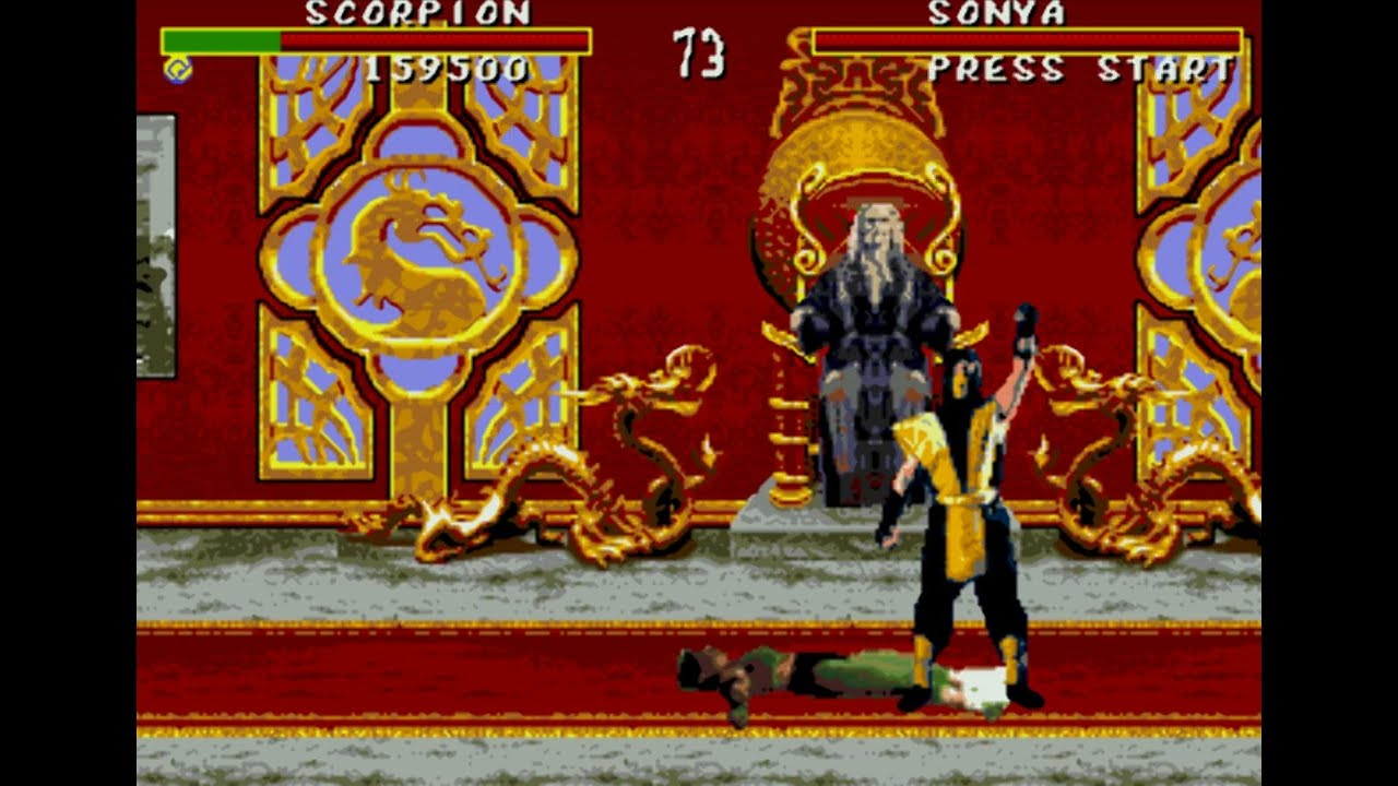 Папа проходит Mortal Kombat 1 на Sega Mega Drive 2