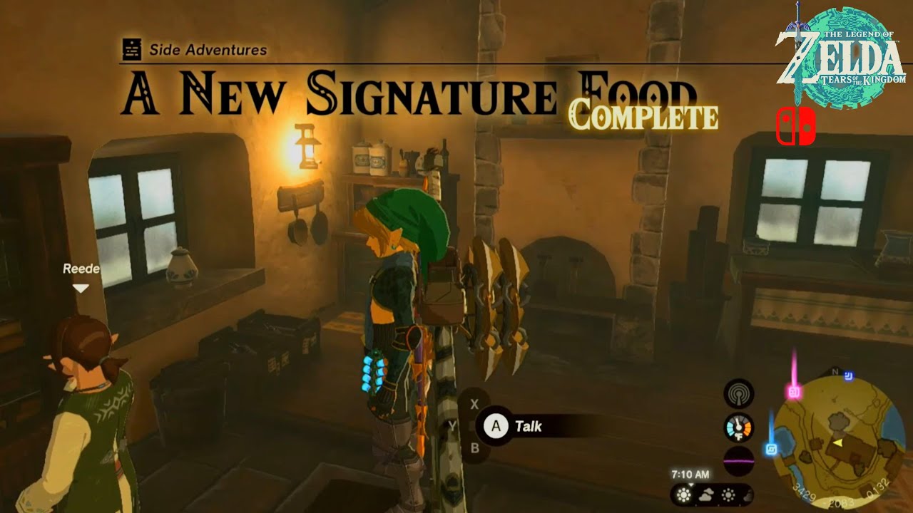 Legend of Zelda TOTK - Reede Side Ad: A New Signature Food & Give a CHEESE - Hateno Village