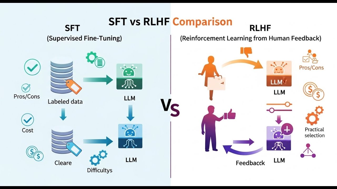 🎯지도 파인튜닝(SFT) vs RLHF 비교 | ChatGPT는 어떻게 만들어졌나&ndash; Module 1. Week 1. Lesson 3.